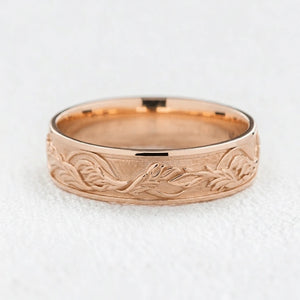 Timeless Promise | Wide Maple Leaf Wedding Band