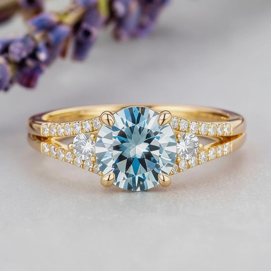 Celia‘s Zephyr | 2CT Sky Blue Sapphire Engagement Ring