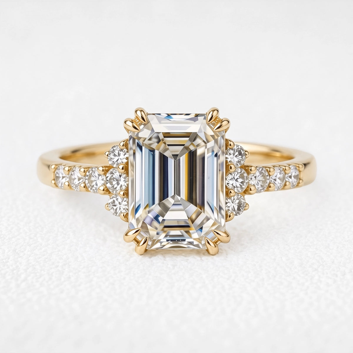 Seraphina’s Luminance | 3CT Emerald Cut Diamond Engagement Ring
