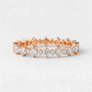 Dainty 0.1 CT Round Cut  Full-eternity Band Ring.
