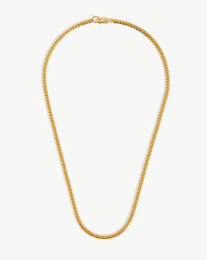 18K Gold Vermeil Mens Round Cuba Chain Necklace.