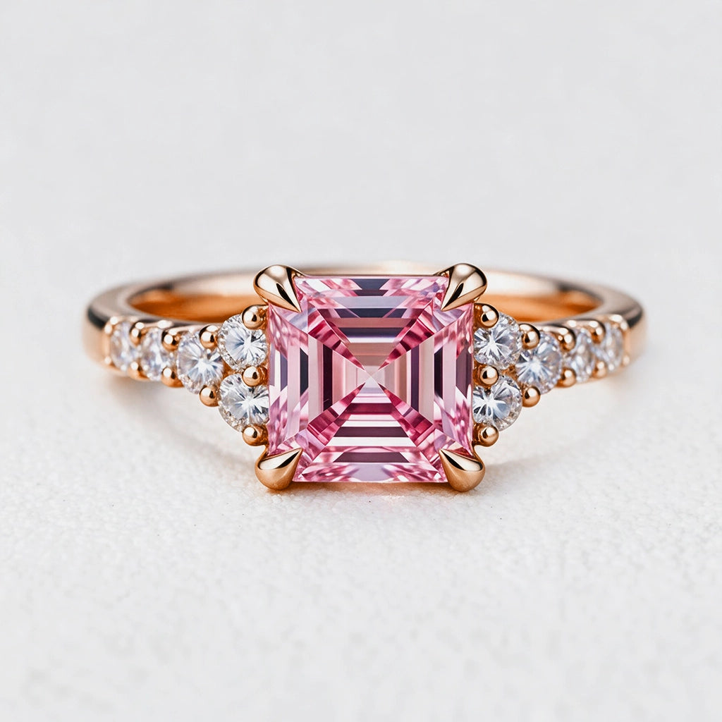 Selene’s Luster | Asscher Cut Pink Sapphire Engagement Ring