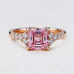 Selene’s Luster | Asscher Cut Pink Sapphire Engagement Ring