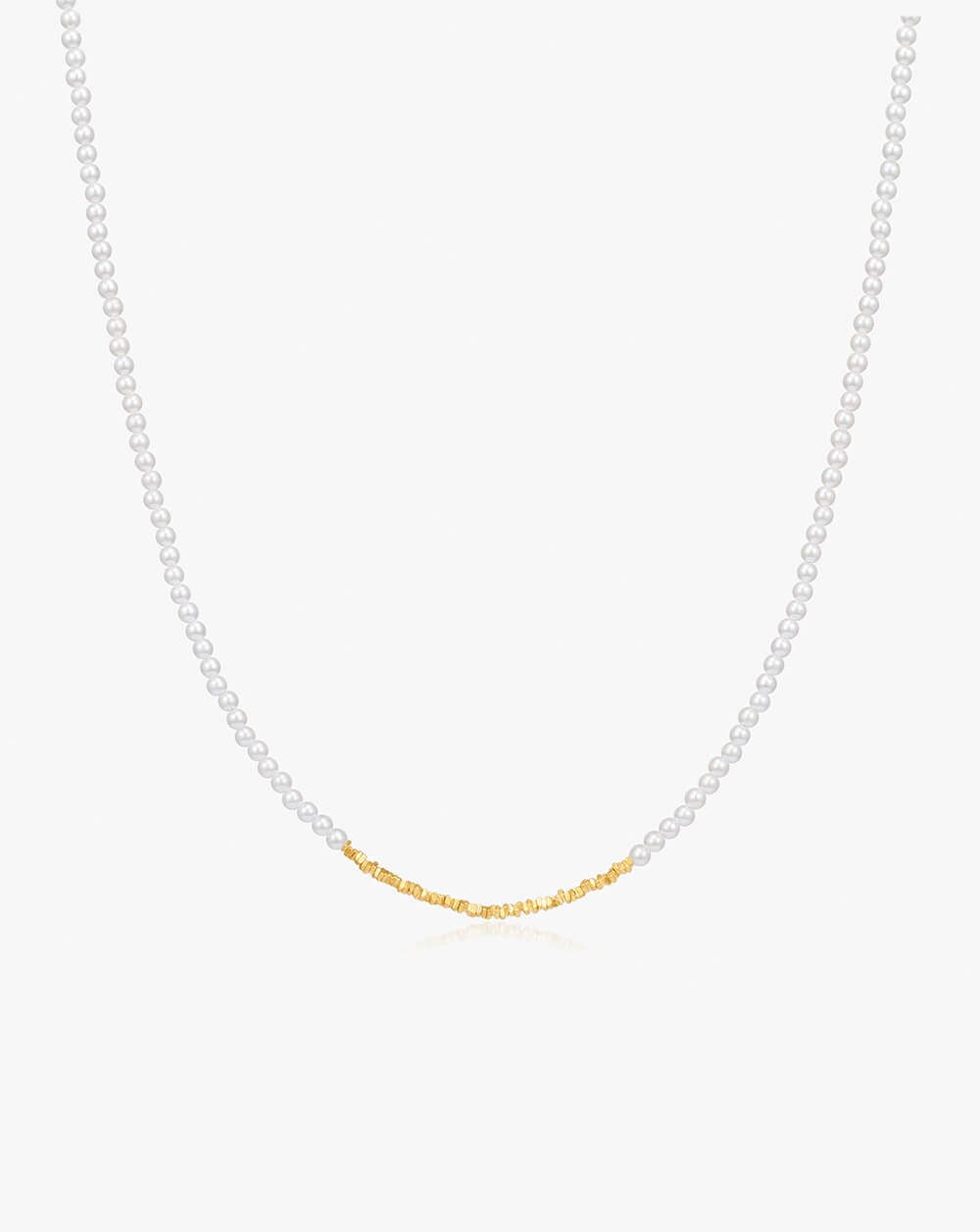 Minimal Mini Gold Beaded Pearl Choker Necklace