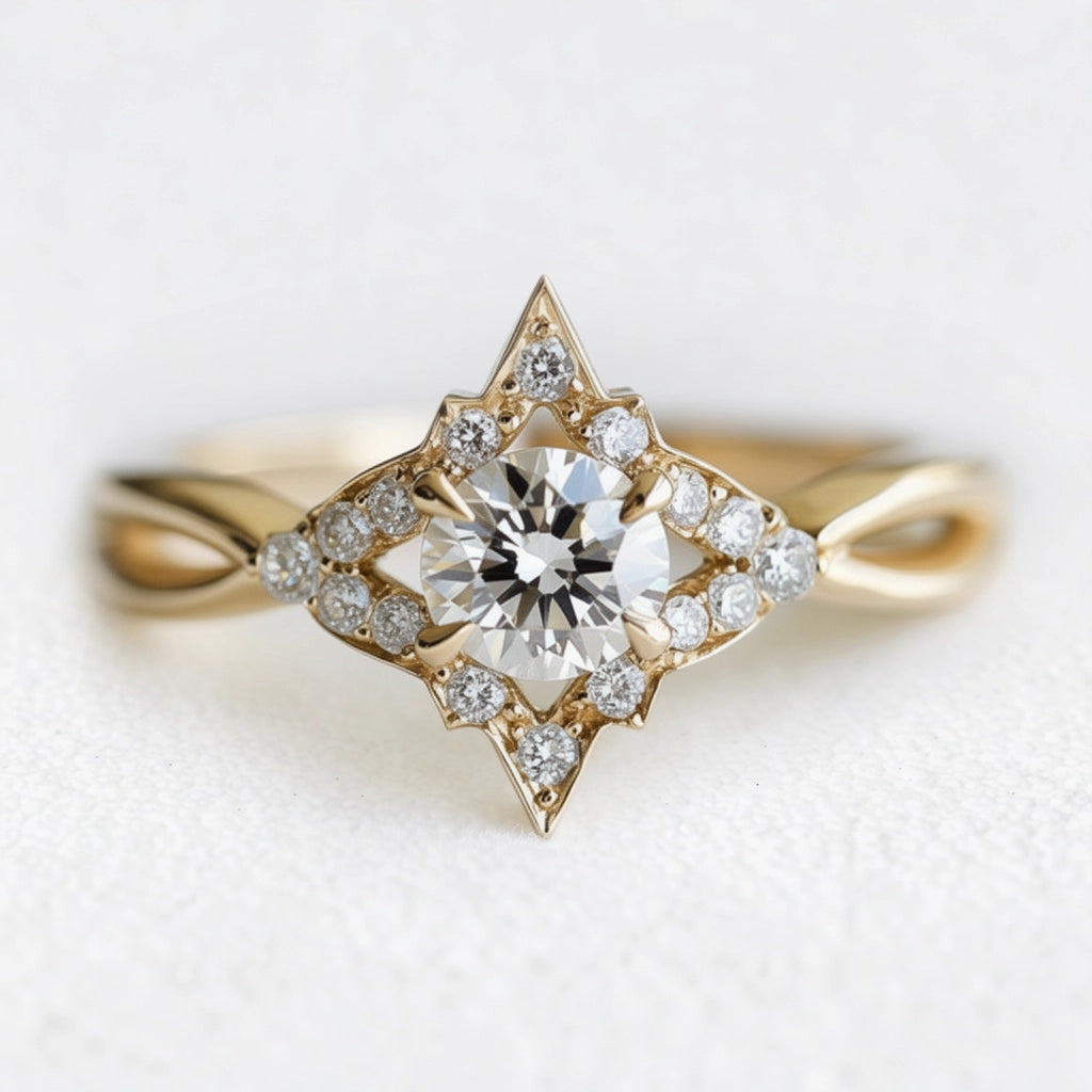 Venus’s Gleam | Astra Diamond Gold Engagement Ring.