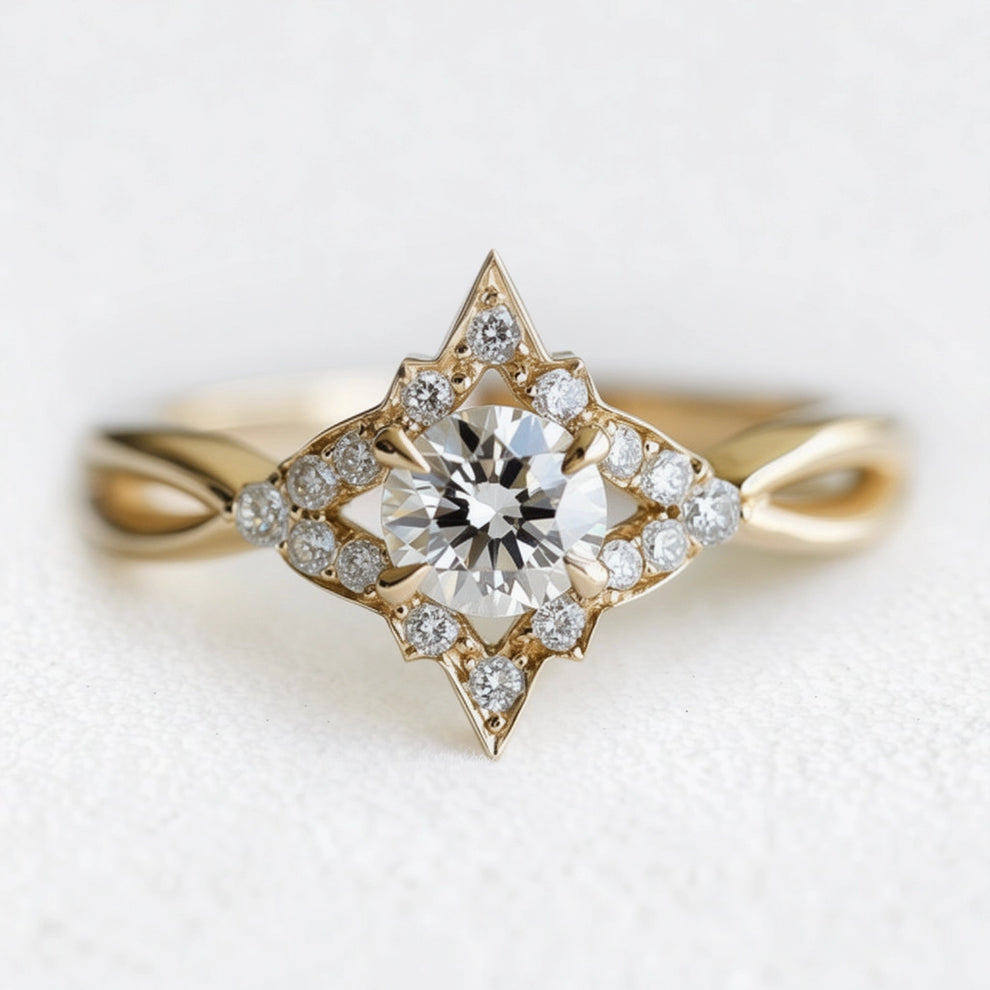 Venus’s Gleam | Astra Diamond Gold Engagement Ring.