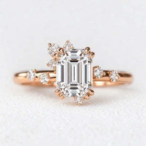 Alexandra’s Radiance | 3CT Vintage Emerald Cut Diamond Solitaire Engagement Ring
