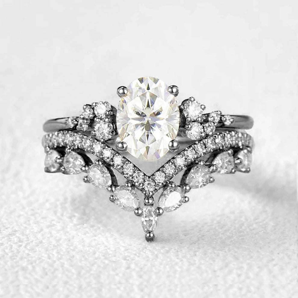 Cressida’s Verdure | Vintage Oval Moss Agate Bridal Set 2pcs.