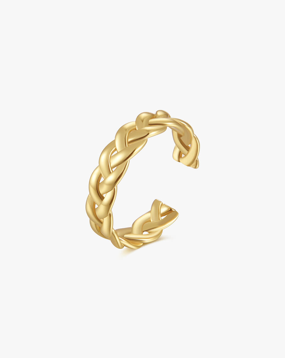 Minimalist Twist Braided Gold Chunky Ring