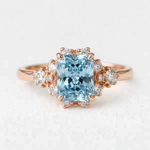 Seraphina’s Radiance | 2CT Radiant Cut Sapphire Engagement Ring