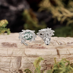 Enchanted Moss Agate Stud Earrings.