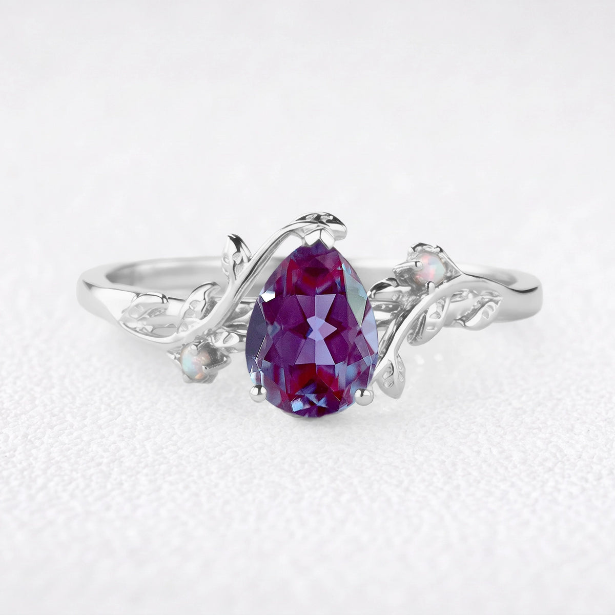 Iris’s Vine | Vintage Pear Alexandrite & Opal Bridal Set 2pcs