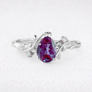 Iris’s Vine | Vintage Pear Alexandrite & Moonstone Bridal Set 2pcs