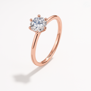 Classic Round Cut Moissanite Ring.
