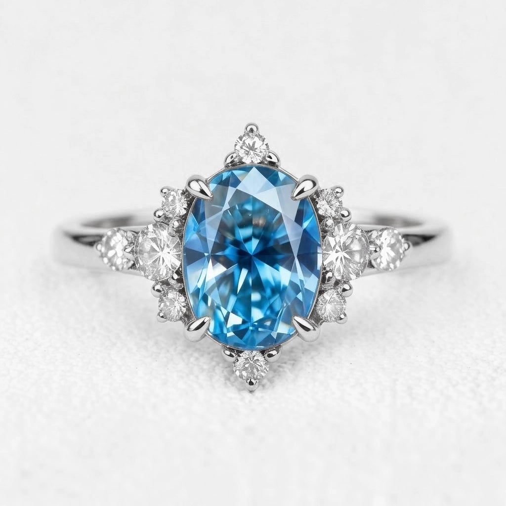Carlotta’s Nocturne | 2CT Oval Sapphire Engagement Ring