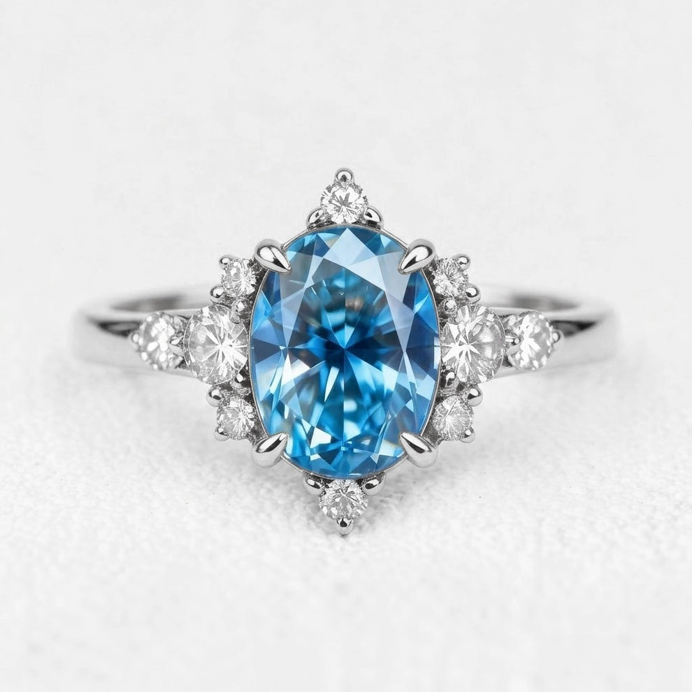 Carlotta’s Nocturne | 2CT Oval Sapphire Engagement Ring