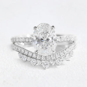 Grace’s Crown | 2CT Vintage Oval Lab Diamond Bridal Set 2pcs