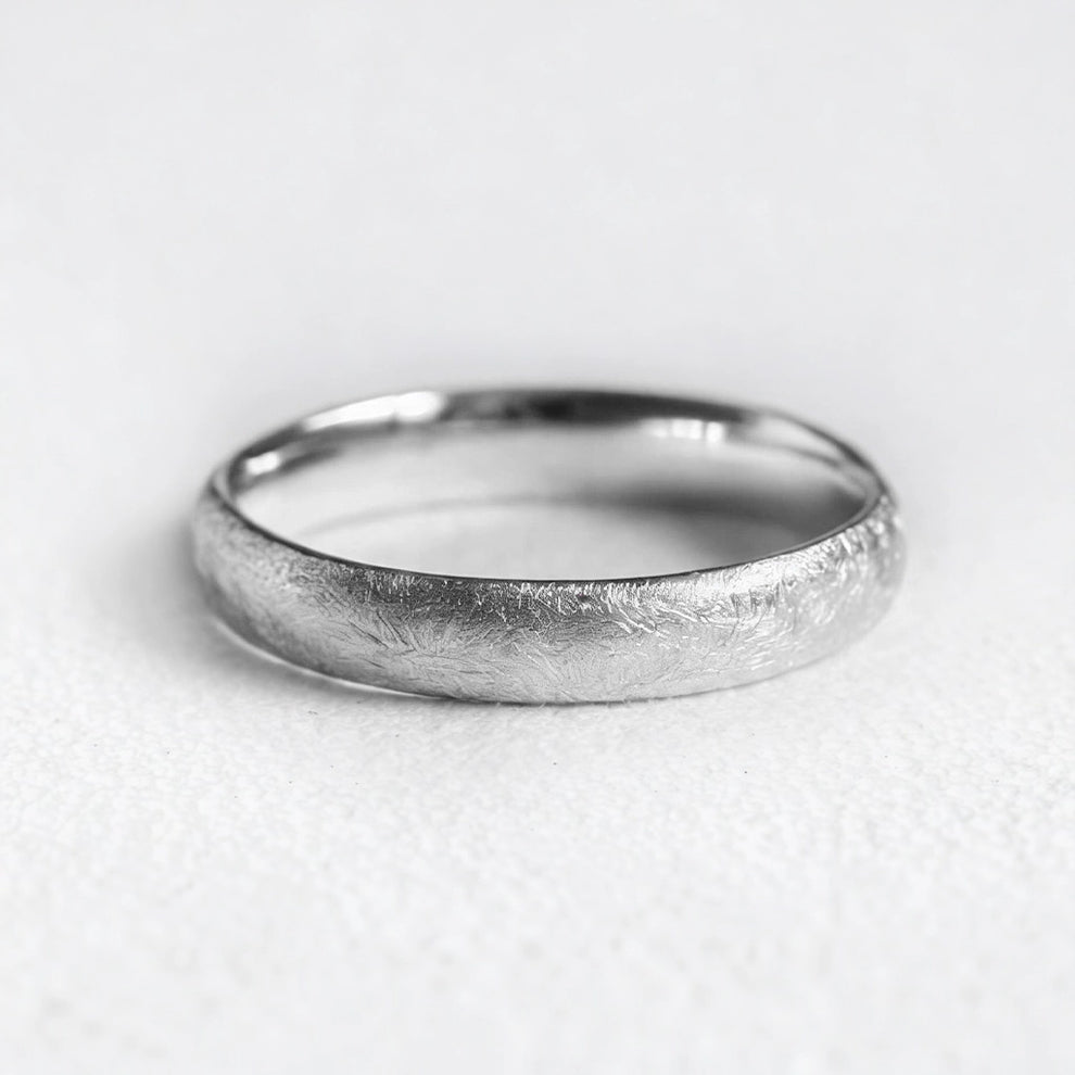 Frost Arc | 4MM Matte Gold Wedding Band.