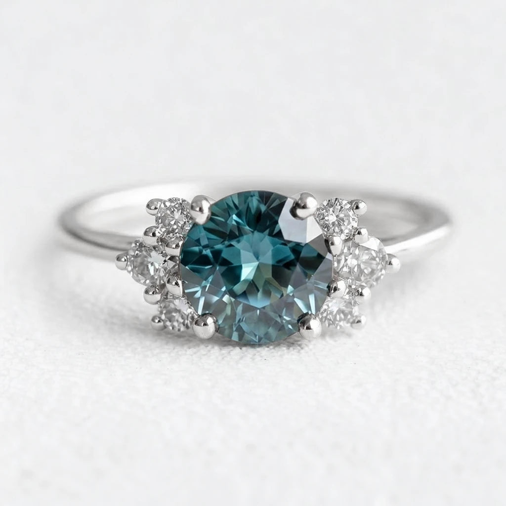 Sofia’s Glow | Classic Round Blue Sapphire Engagement Ring