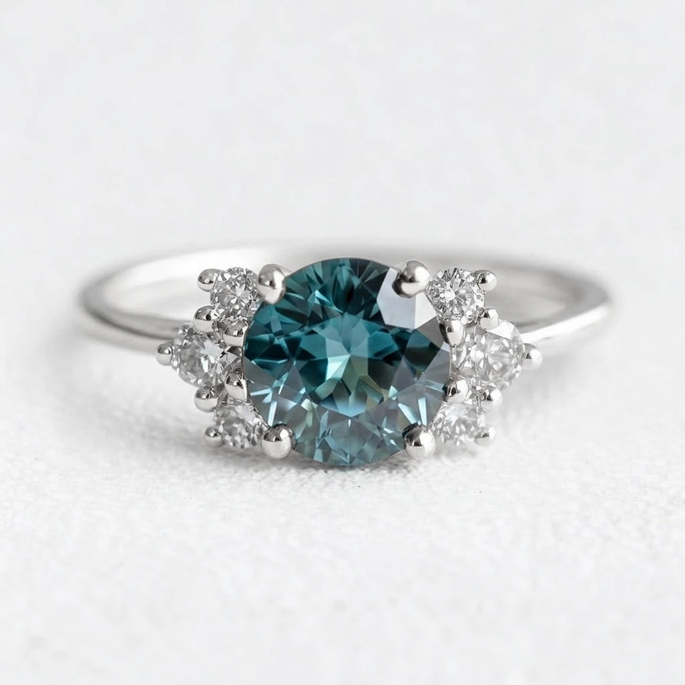 Sofia’s Glow | Classic Round Blue Sapphire Engagement Ring