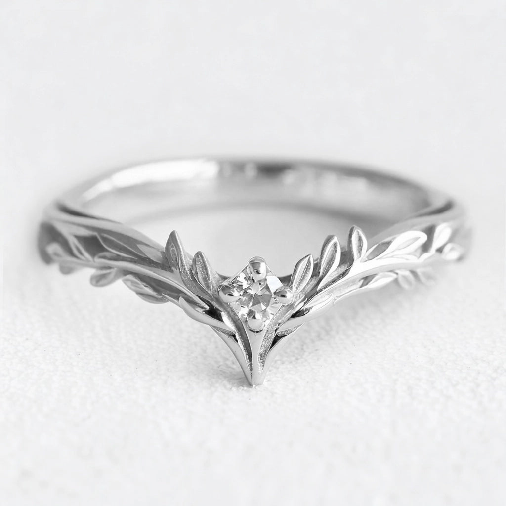 Angel’s Garden | Diamond Leaf Wedding Band