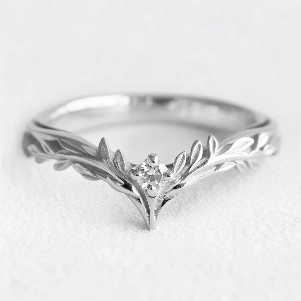 Angel’s Garden | Diamond Leaf Wedding Band