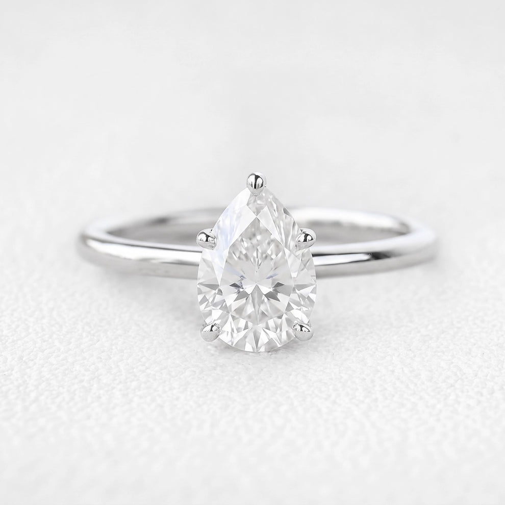 Cordelia’s Lumière | 1CT Pear Diamond Classic Solitaire Engagement Ring