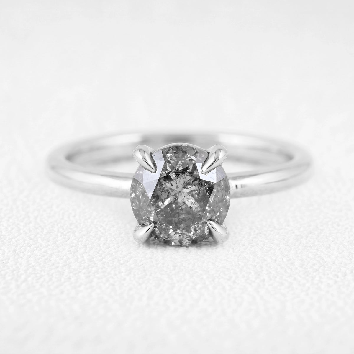Astrid’s Stardust | 1.5CT Round Salt & Pepper Diamond Solitaire Engagement Ring
