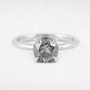 Astrid’s Stardust | 1.5CT Round Salt & Pepper Diamond Solitaire Engagement Ring