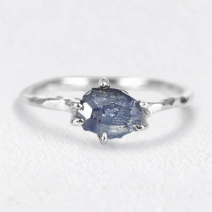 Gaia’s Gem | Organic Raw Sapphire Solitaire Engagement Ring