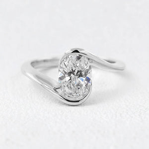 4.5CT Oval Cut Vintage Style Art Diamond Ring