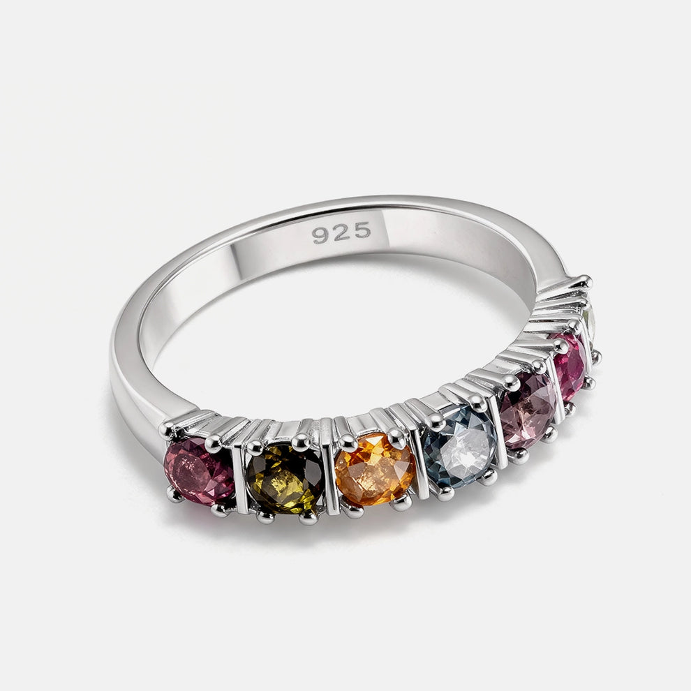 Minimal Tourmaline Stacking Ring.