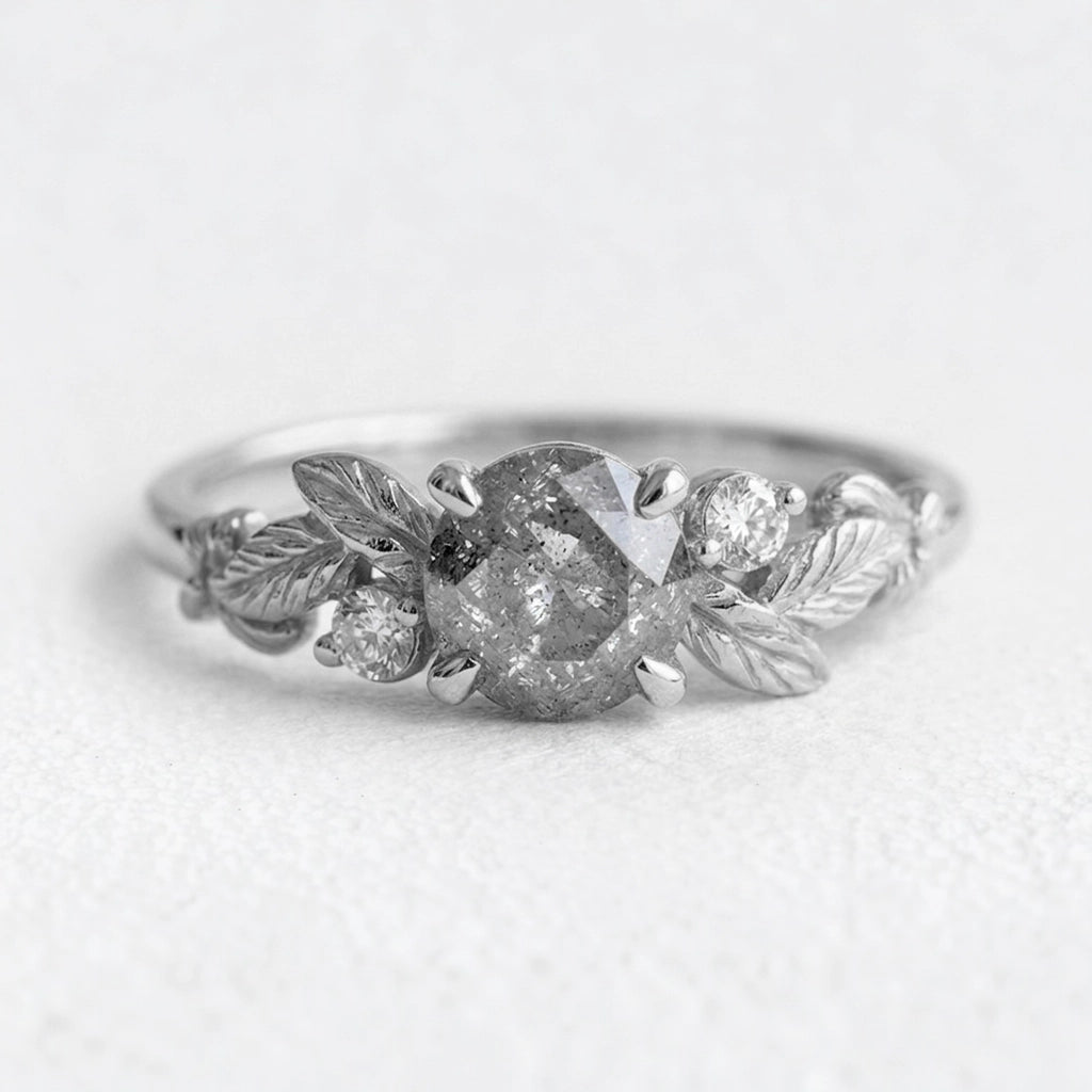 Flora’s Vine | Salt and Pepper Diamond Engagement Ring.