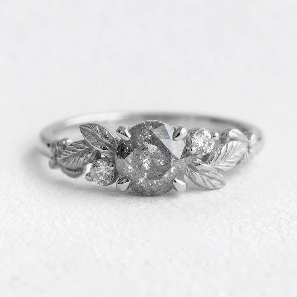 Flora’s Vine | Salt and Pepper Diamond Engagement Ring.