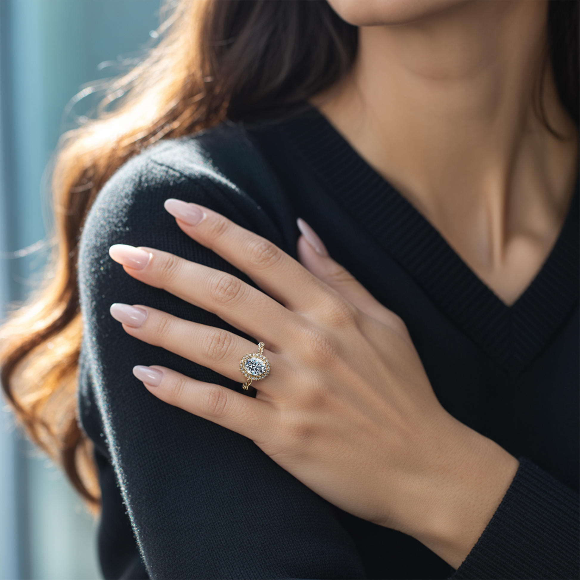 The Rosalind 3CT Oval Cut Moissanite Ring