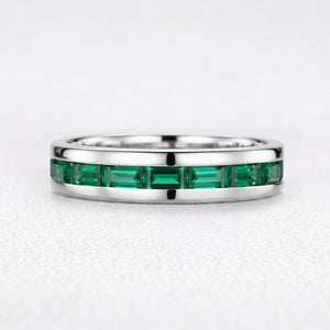 Odysseus’s Evergreen | Half-Eternity Baguette Emerald Men’s Band