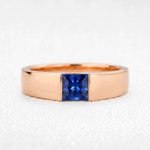 Orion’s Nebula | Princess-Cut Blue Sapphire Men’s Band