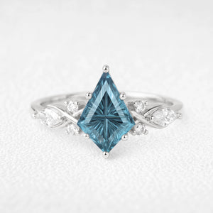 Livia’s Zephyr | Kite Fantasy-Cut London Blue Topaz Vintage Engagement Ring