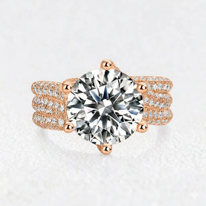 Solitaire Princess-Cut Silver Moissanite Statement Ring
