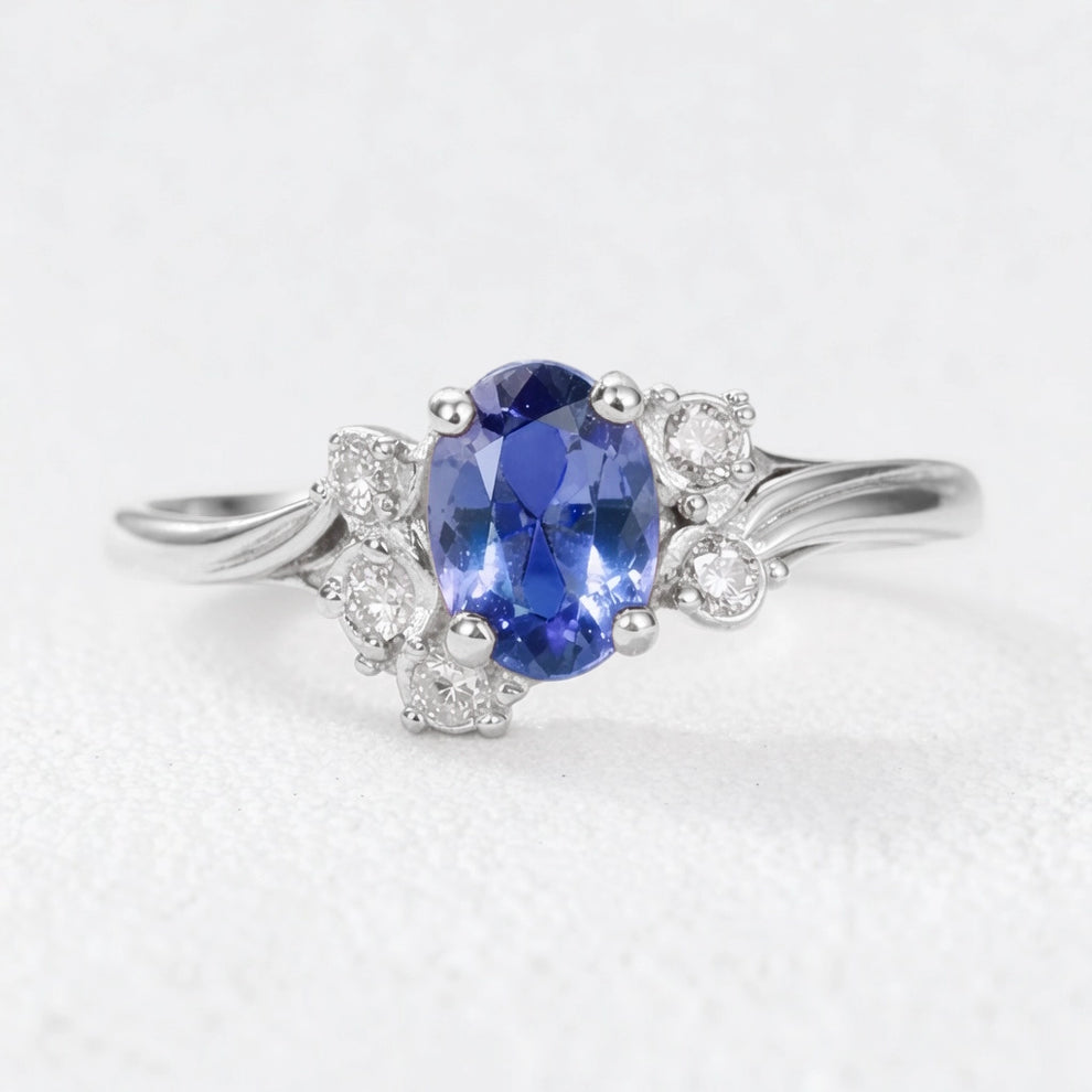 Eleonora’s Laurel | Oval Sapphire Solitaire Engagement Ring