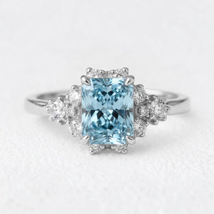 Seraphina’s Radiance | 2CT Radiant Cut Sapphire Engagement Ring