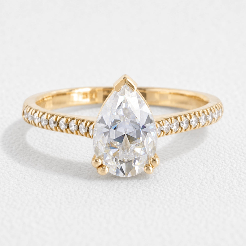 Grace’s Solitaire | 1.7CT Pear Cut Lab Diamond Engagement Ring.