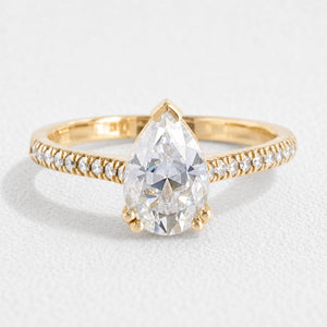 Grace’s Solitaire | 1.7CT Pear Cut Lab Diamond Engagement Ring.