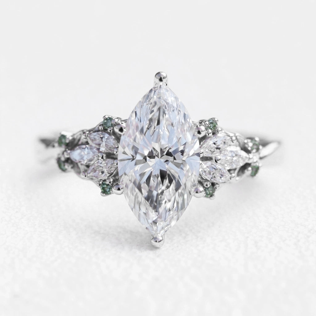 Aurora Twine | Marquise Diamond Ring with Vine Setting.