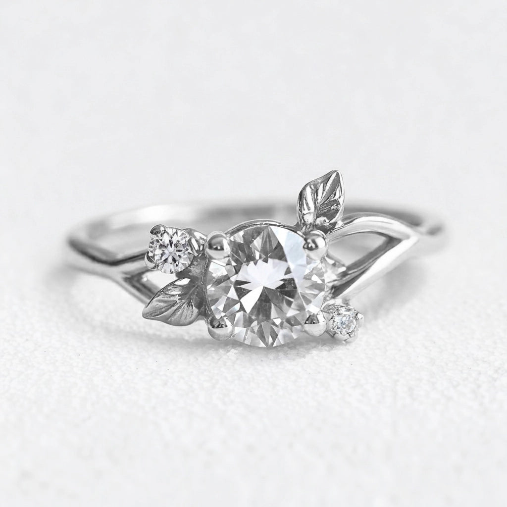 Cressida’s Tendril | Salt & Pepper Diamond Vine Engagement Ring.