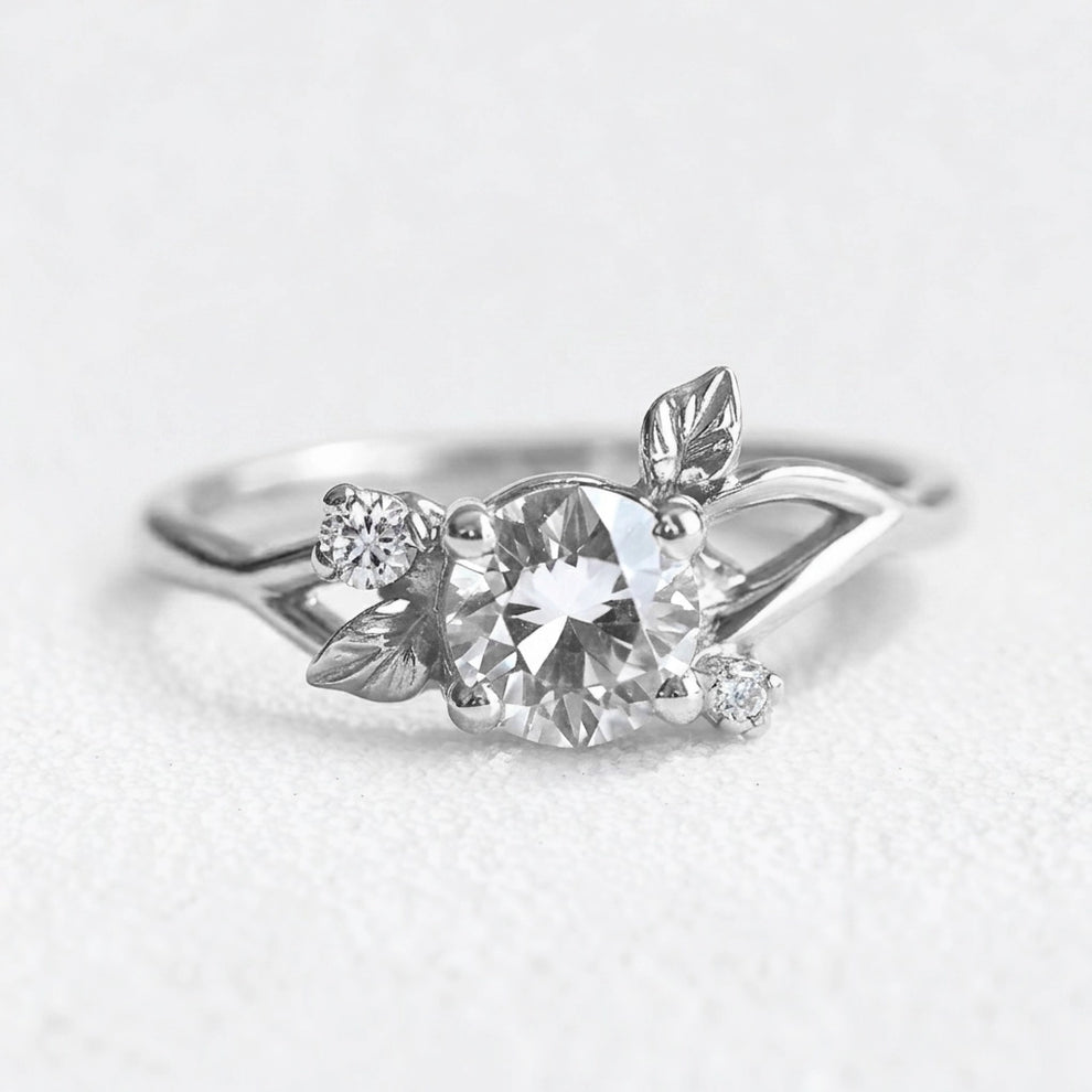 Cressida’s Tendril | Salt & Pepper Diamond Vine Engagement Ring.
