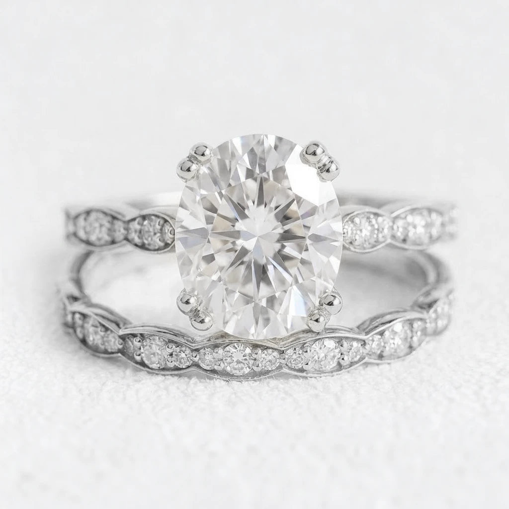 Grace’s Radiance | 3CT Oval Diamond Bridal Set 2pcs