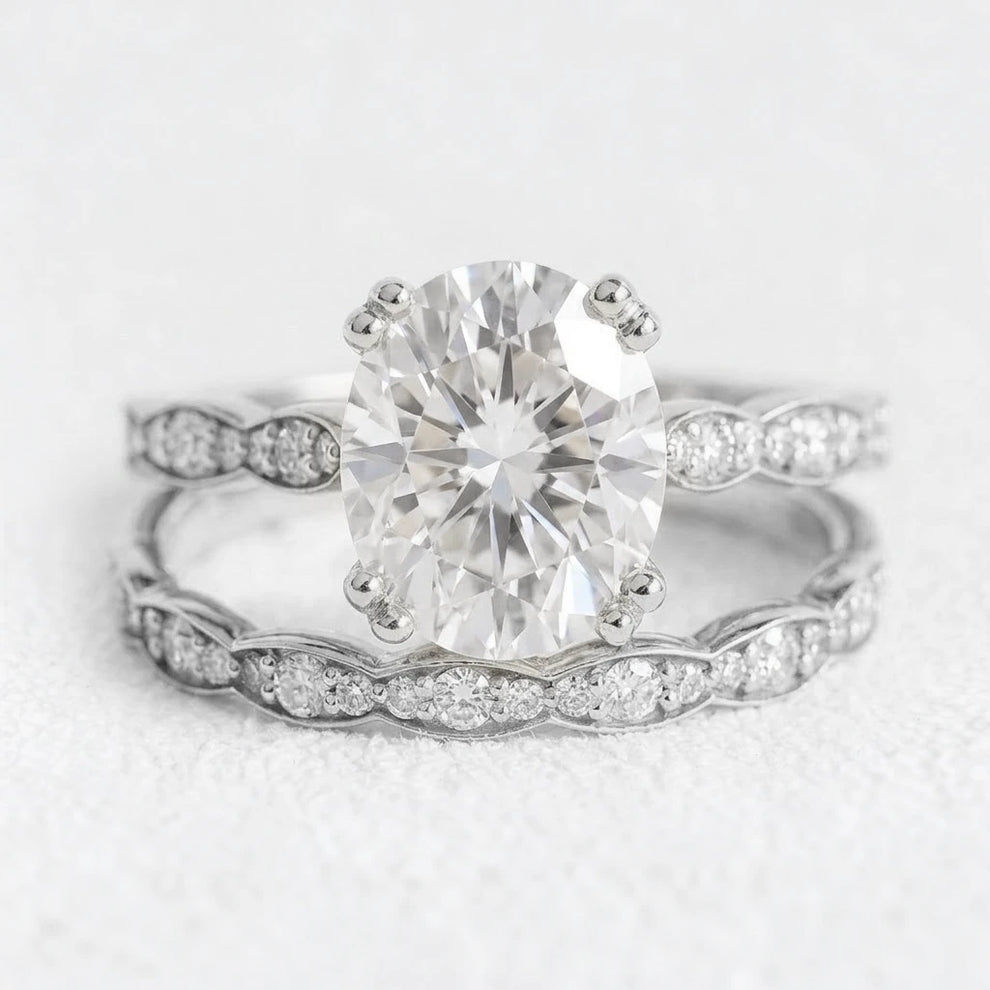 Grace’s Radiance | 3CT Oval Diamond Bridal Set 2pcs