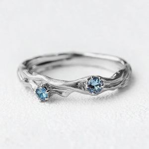 Coralie’s Shore | Aquamarine Gold Wedding Band