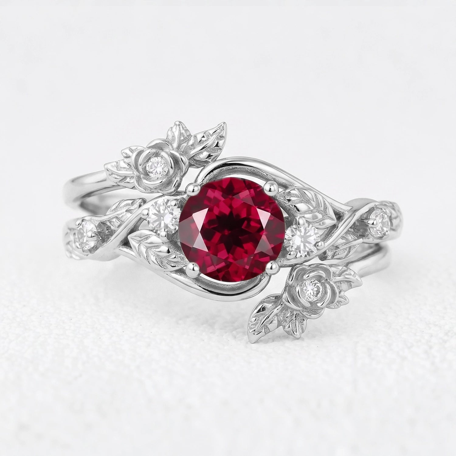 Scarlett’s Bloom | Round Ruby Bridal Duo